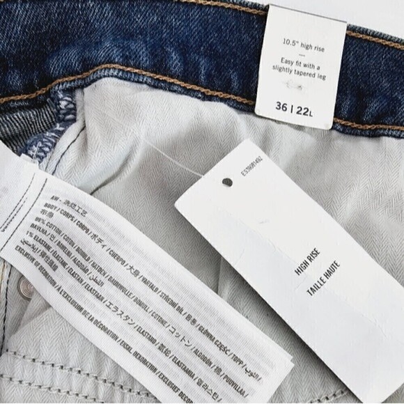 New! Abercrombie and Fitch High Rise Mom Jean Tapered Distressed Jeans Tall Long - Picture 12 of 12